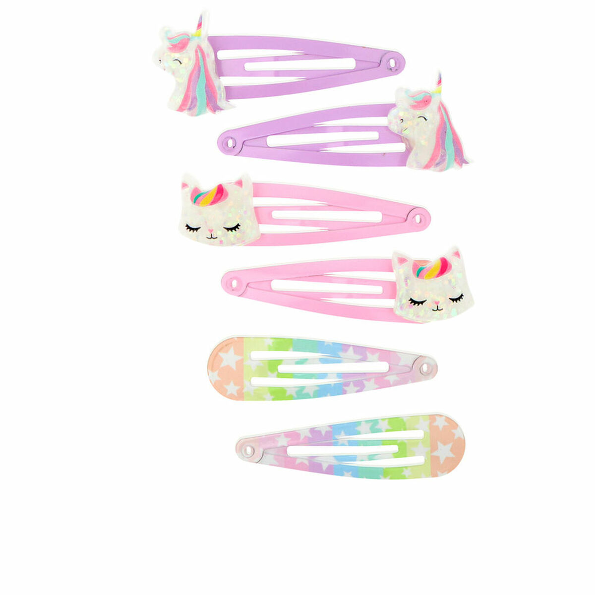 Ganchos para o Cabelo Inca Multicolor Unicórnio 6 Unidades