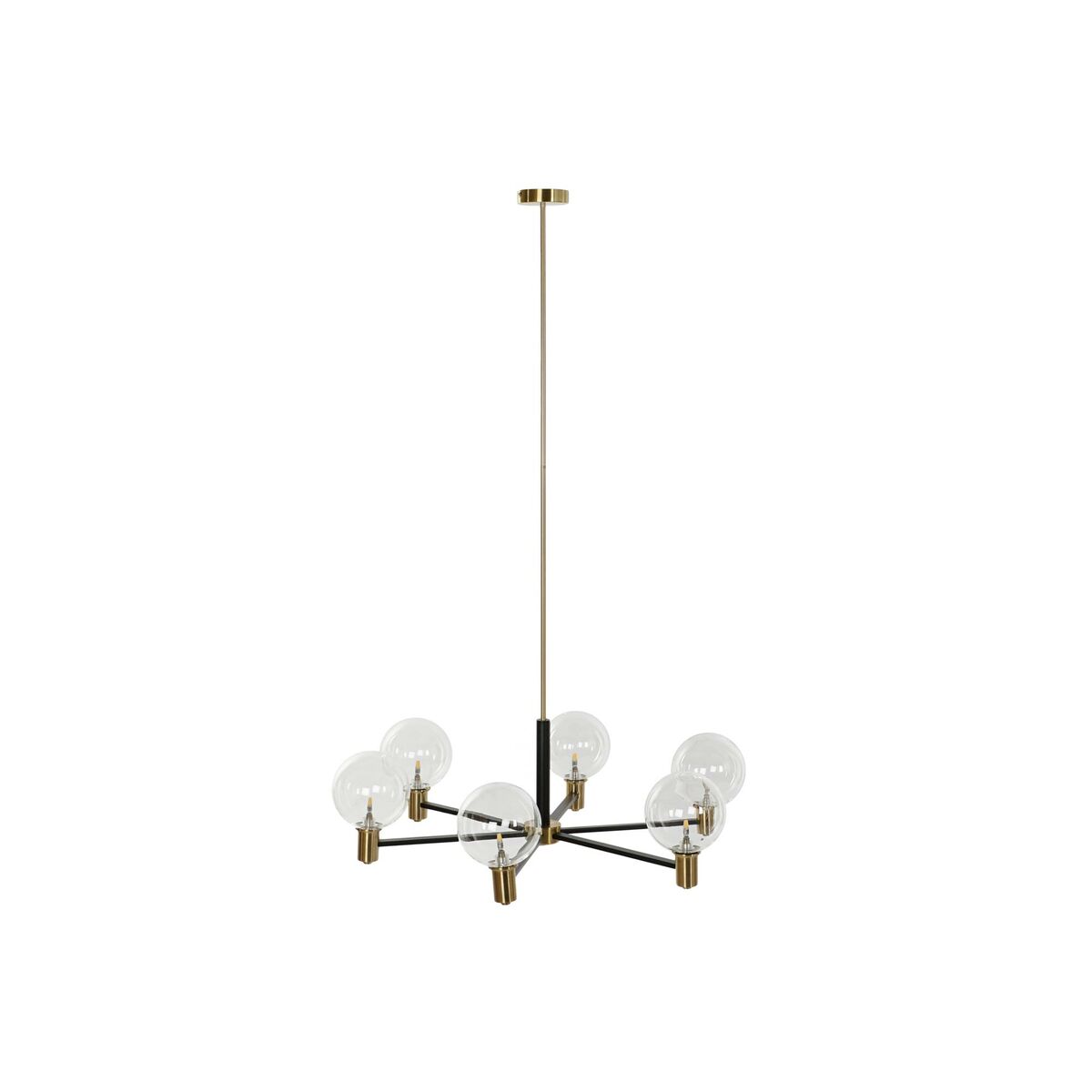 Candeeiro de teto DKD Home Decor 83 x 83 x 128 cm Cristal Preto Dourado Metal 9 W