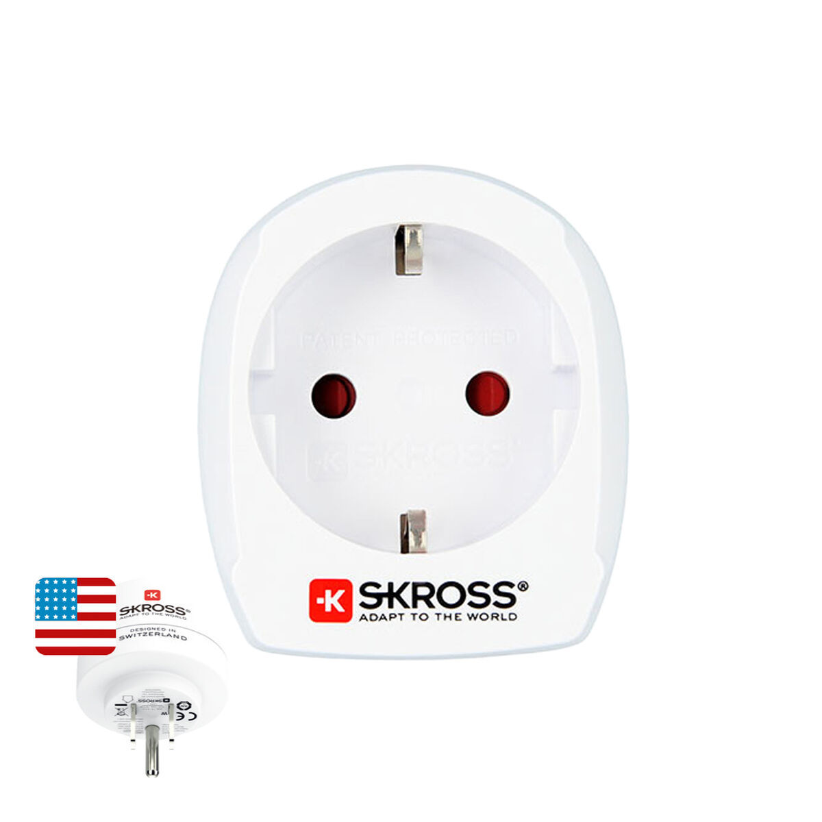 Adaptador de Corrente Skross 1500203-E Europeu Estados Unidos