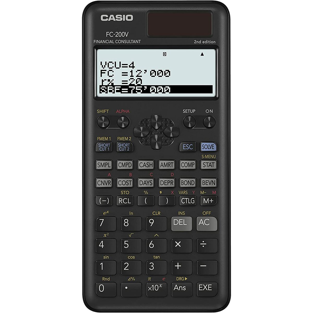 Calculadora Científica Casio FC-200V-2-W-ET Preto 16,2 x 7,7 x 1,1 cm