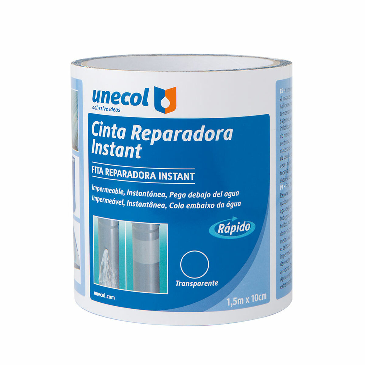 Fita de Reparação de Coberturas Unecol Instant A7711 Transparente