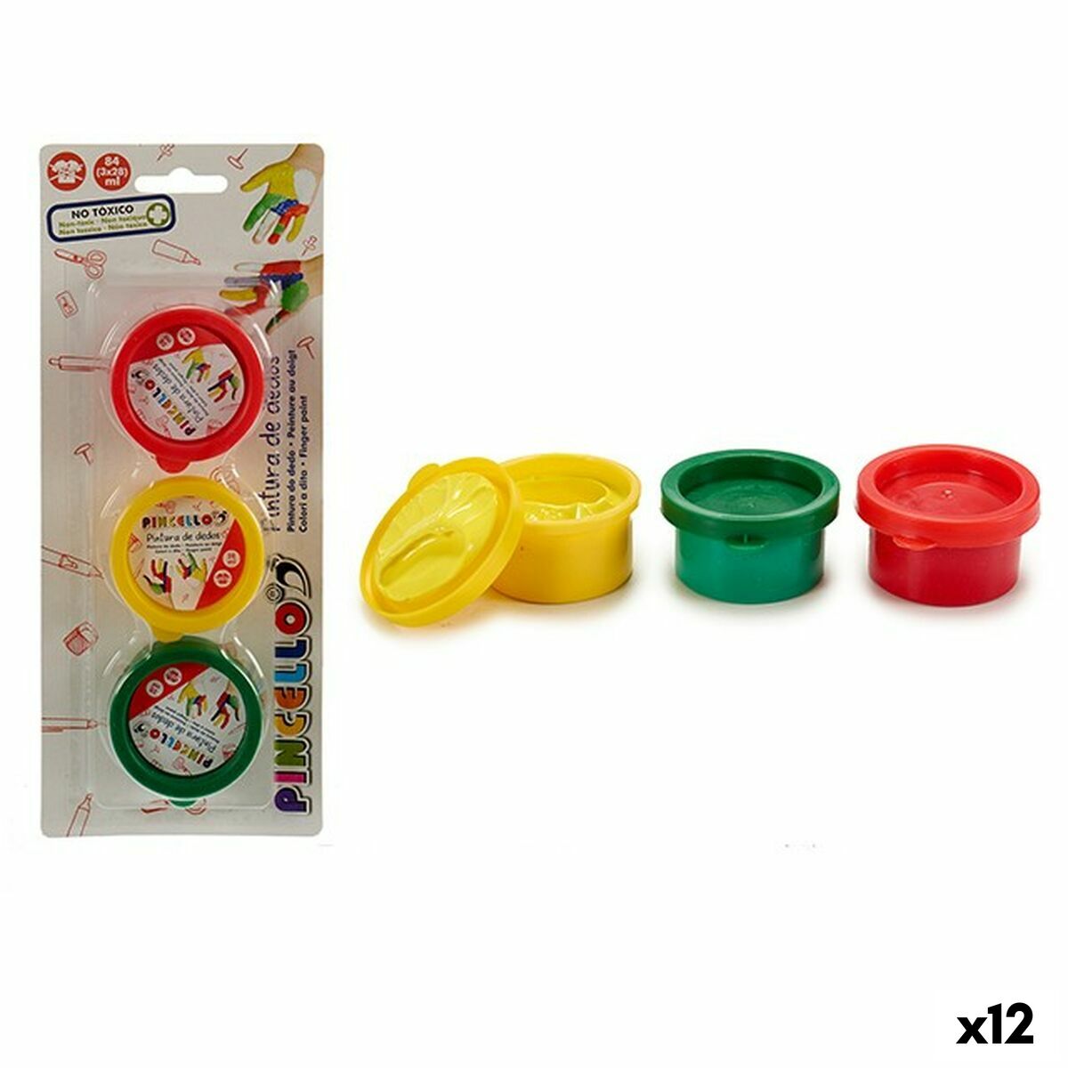 Pintura de Dedos Pincello Conjunto Multicolor (12 Unidades)