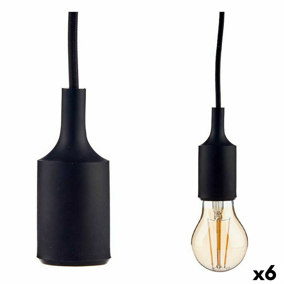 Candeeiro de teto Gift Decor Preto 60 W 220-250 V (6 Unidades)