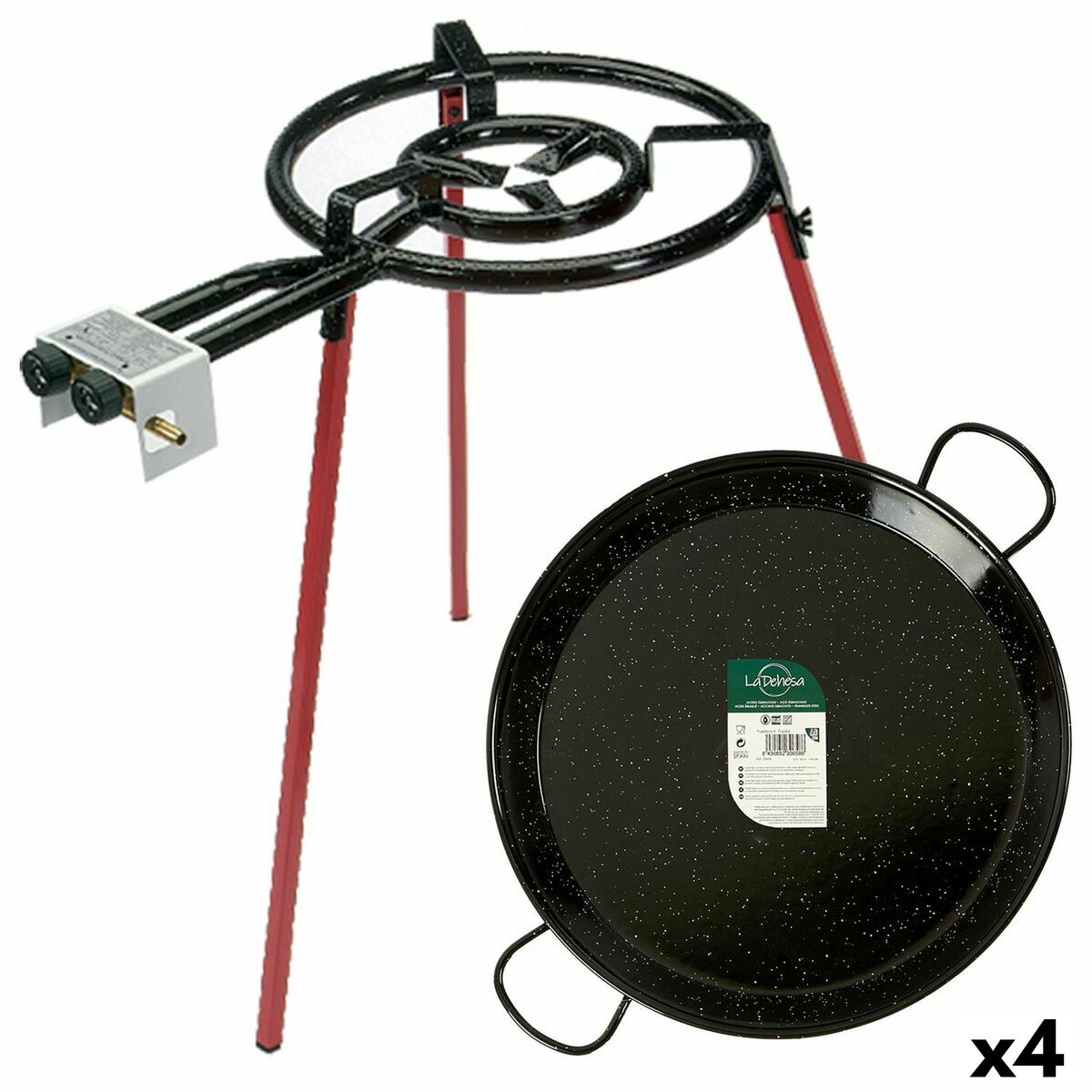 Fogão para Paellas La Dehesa Ø 46 cm 73 x 12 x 46 cm Conjunto 4 Unidades