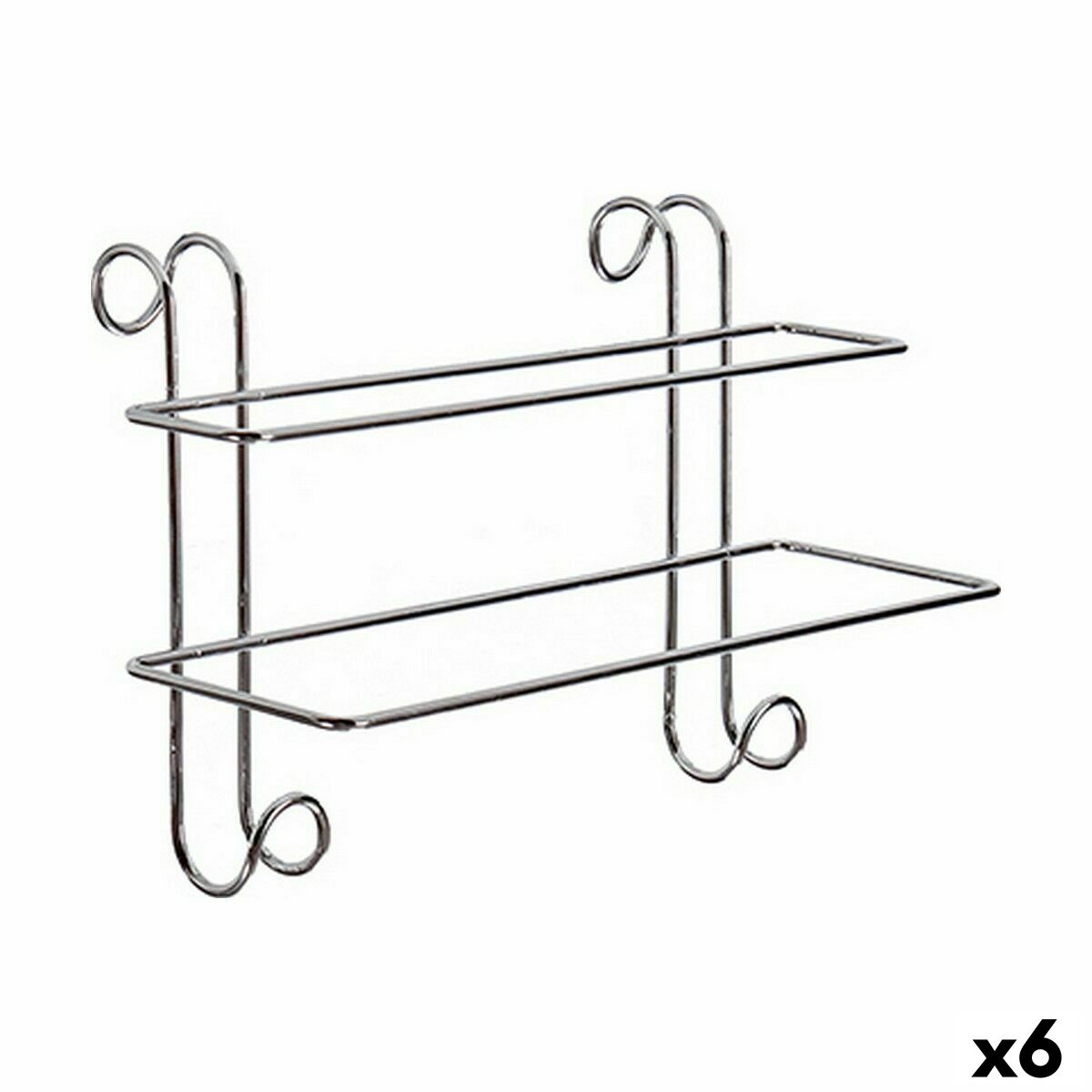 Toalheiro de barra Prateado Metal 14 x 20 x 39 cm (6 Unidades)