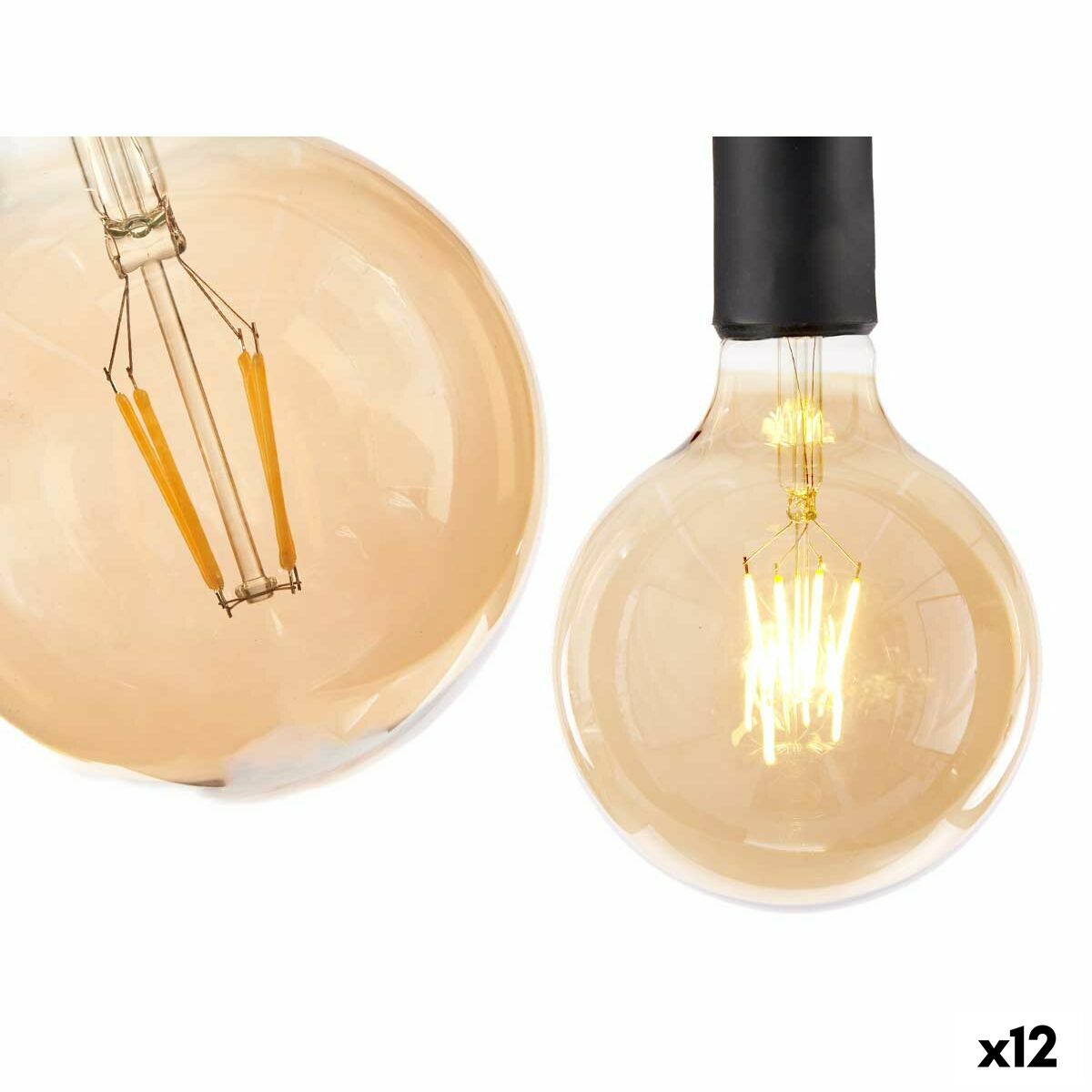 Lâmpada LED Gift Decor Transparente 4 W E27 12,5 x 17,5 x 12,5 cm Vintage 12 Unidades