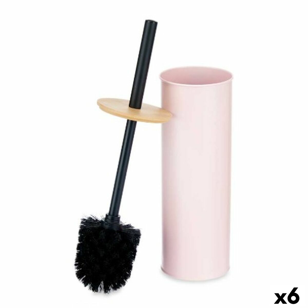 Piaçaba Berilo Cor de Rosa Metal Bambu Plástico 9,5 X 27 X 9,5 cm (6 Unidades)