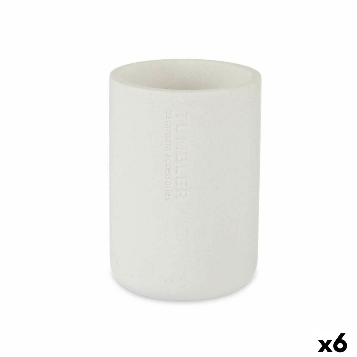 Suporte para a escova de Dentes Berilo Branco Resina 7,8 x 10,5 x 7,8 cm (6 Unidades)