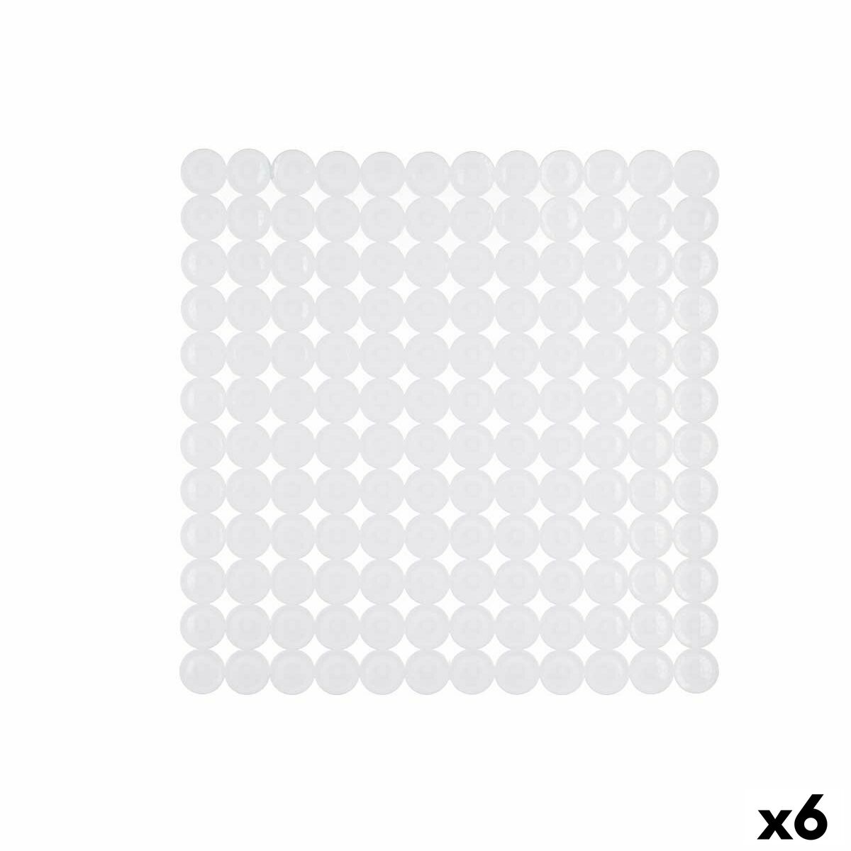Tapete Antiderrapante para Duche Berilo Branco PVC 68 x 36 x 1 cm (6 Unidades)