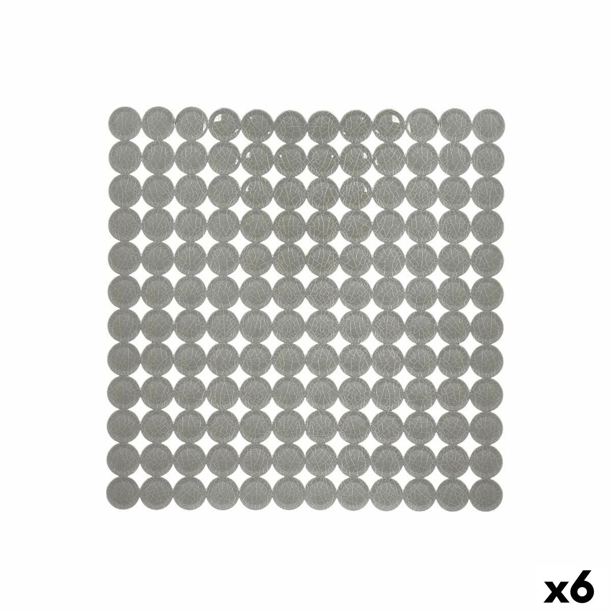 Tapete Antiderrapante para Duche Berilo Cinzento PVC 54 x 54 x 1 cm 6 x 55 x 6 cm (6 Unidades)