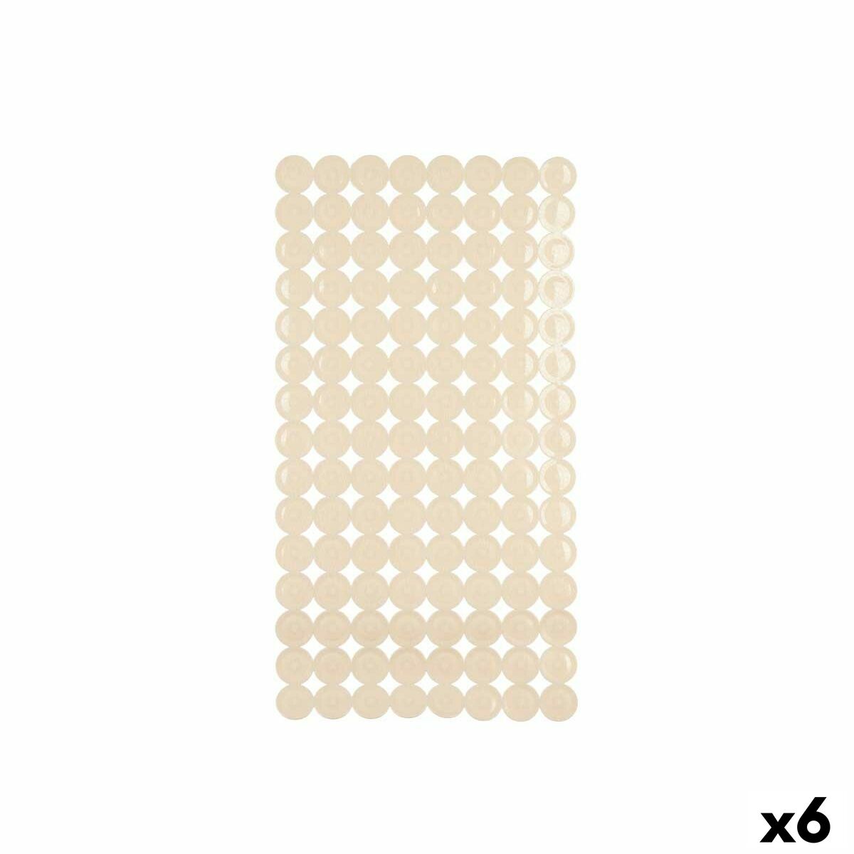 Tapete Antiderrapante para Duche Berilo Bege PVC 6 x 36 x 6 cm 68 x 36 x 1 cm (6 Unidades)