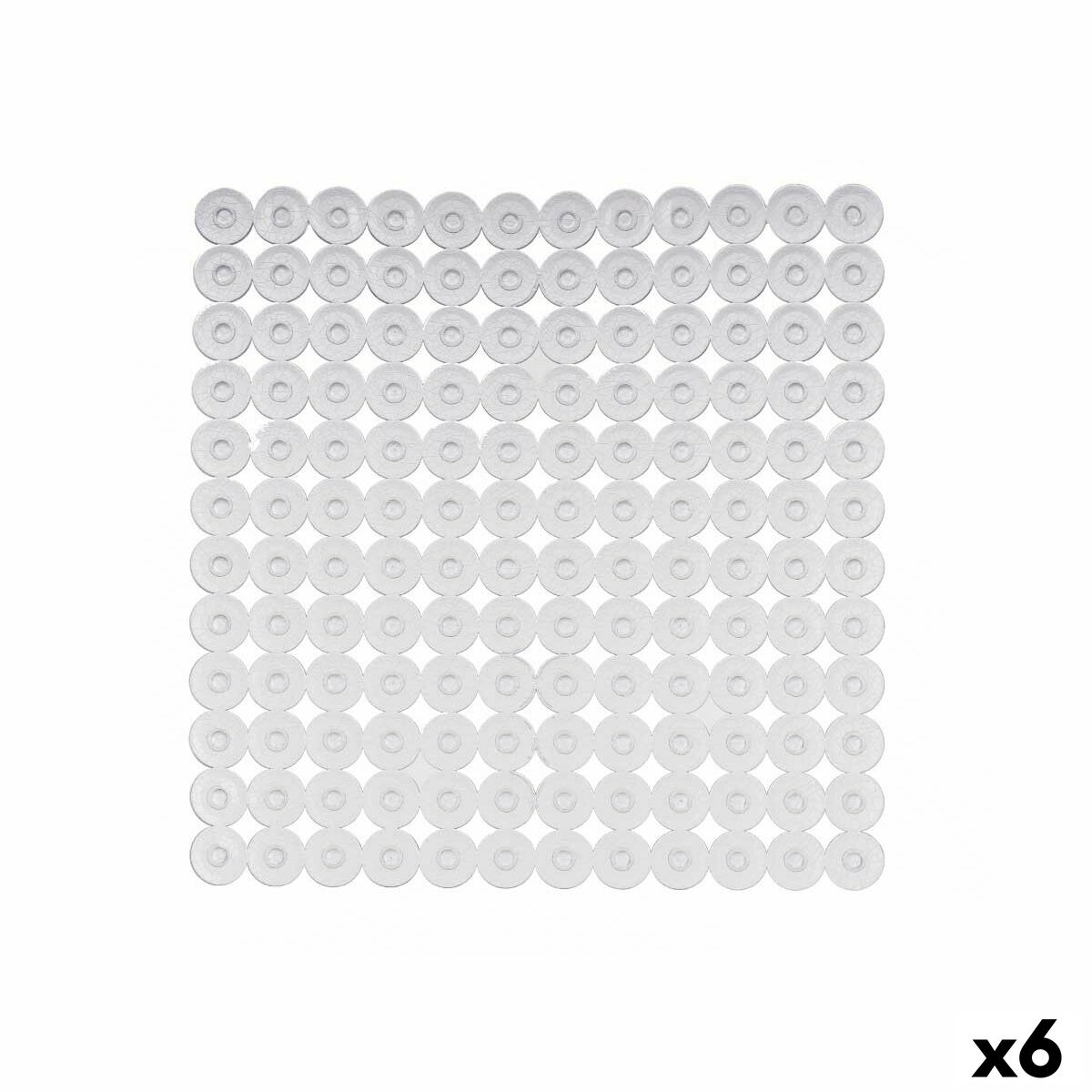 Tapete Antiderrapante para Duche Berilo Transparente PVC 54 x 54 x 1 cm (6 Unidades)