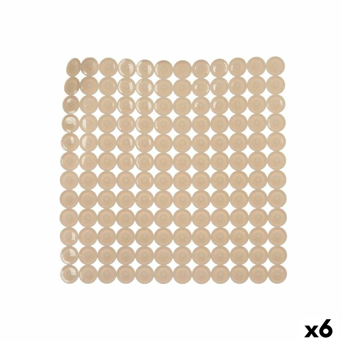 Tapete Antiderrapante para Duche Berilo Bege PVC 54 x 54 x 1 cm 6 x 55 x 6 cm (6 Unidades)