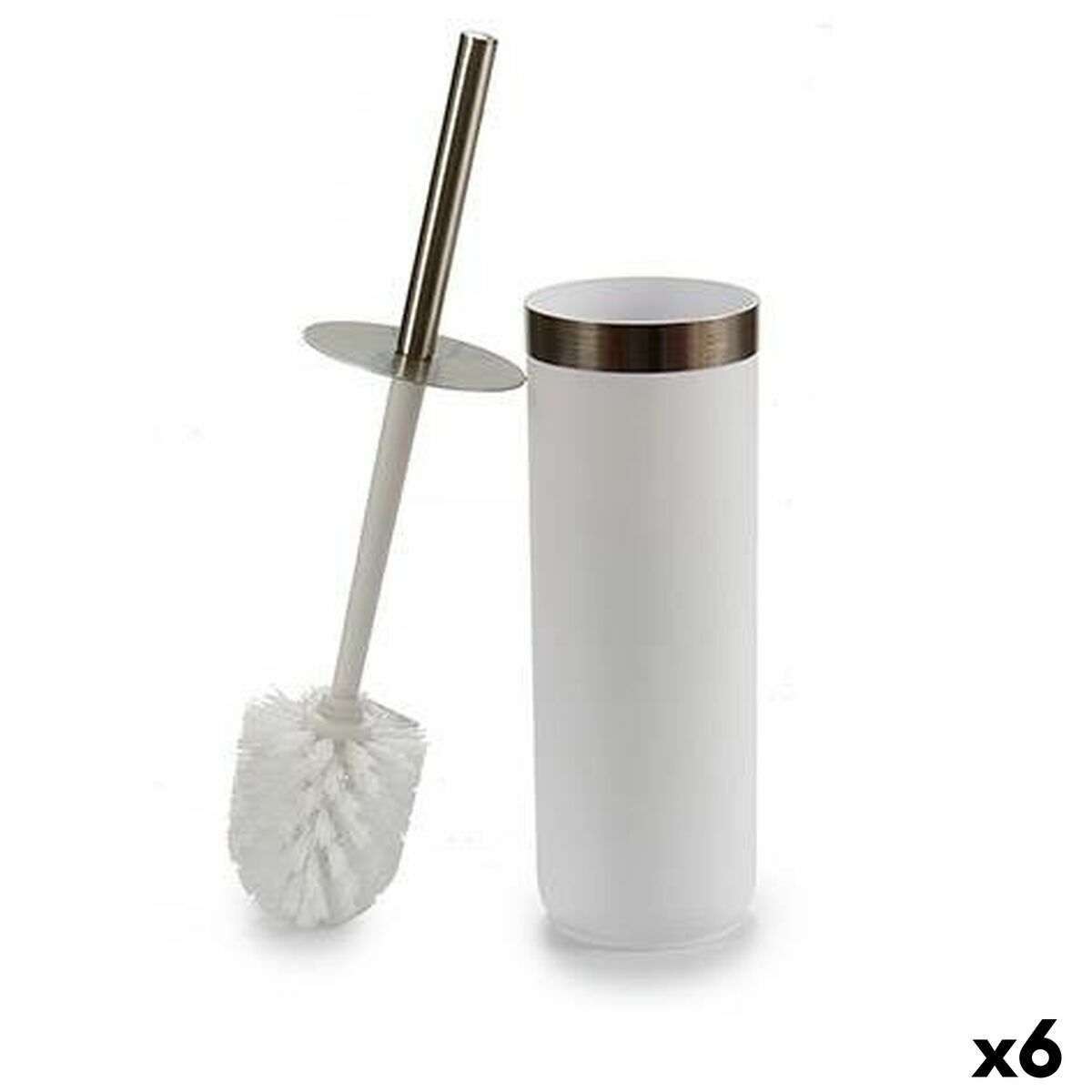 Piaçaba Berilo Branco Prateado Plástico 9,5 x 38,5 x 9,5 cm (6 Unidades)