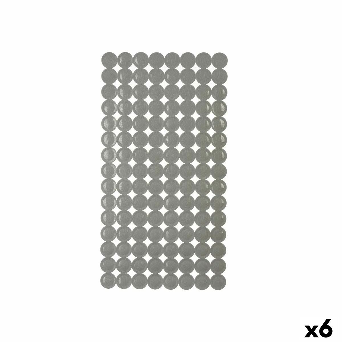 Tapete Antiderrapante para Duche Berilo Cinzento PVC 6 x 38 x 6 cm 6 x 36 x 6 cm 68 x 36 x 1 cm (6 Unidades)