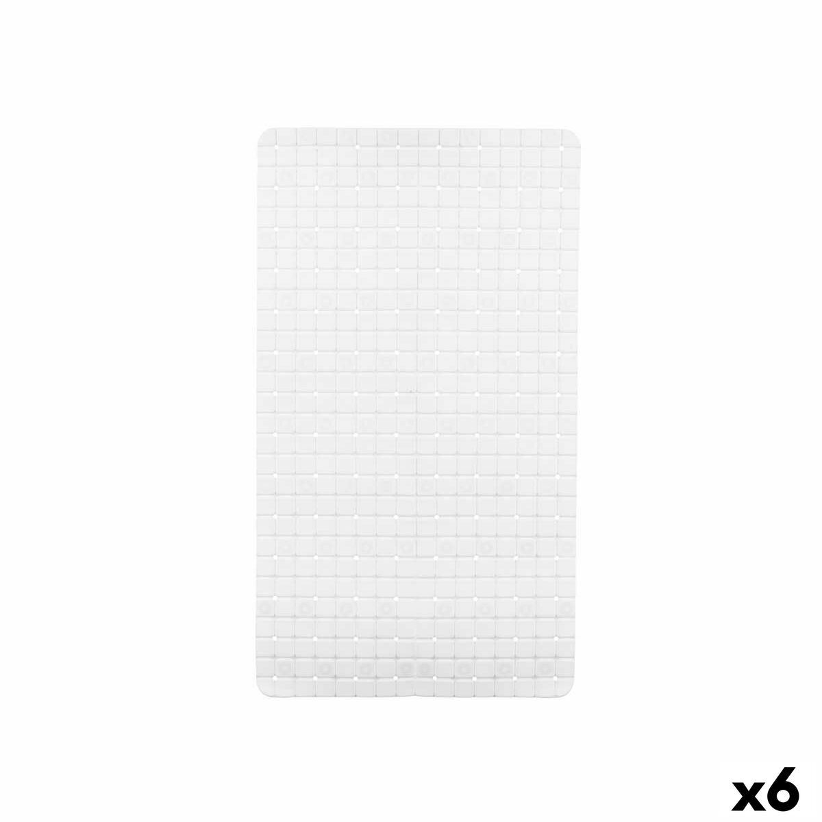 Tapete Antiderrapante para Duche Berilo Branco PVC 6 x 38 x 6 cm 67,7 x 38,5 x 0,7 cm Quadros (6 Unidades)