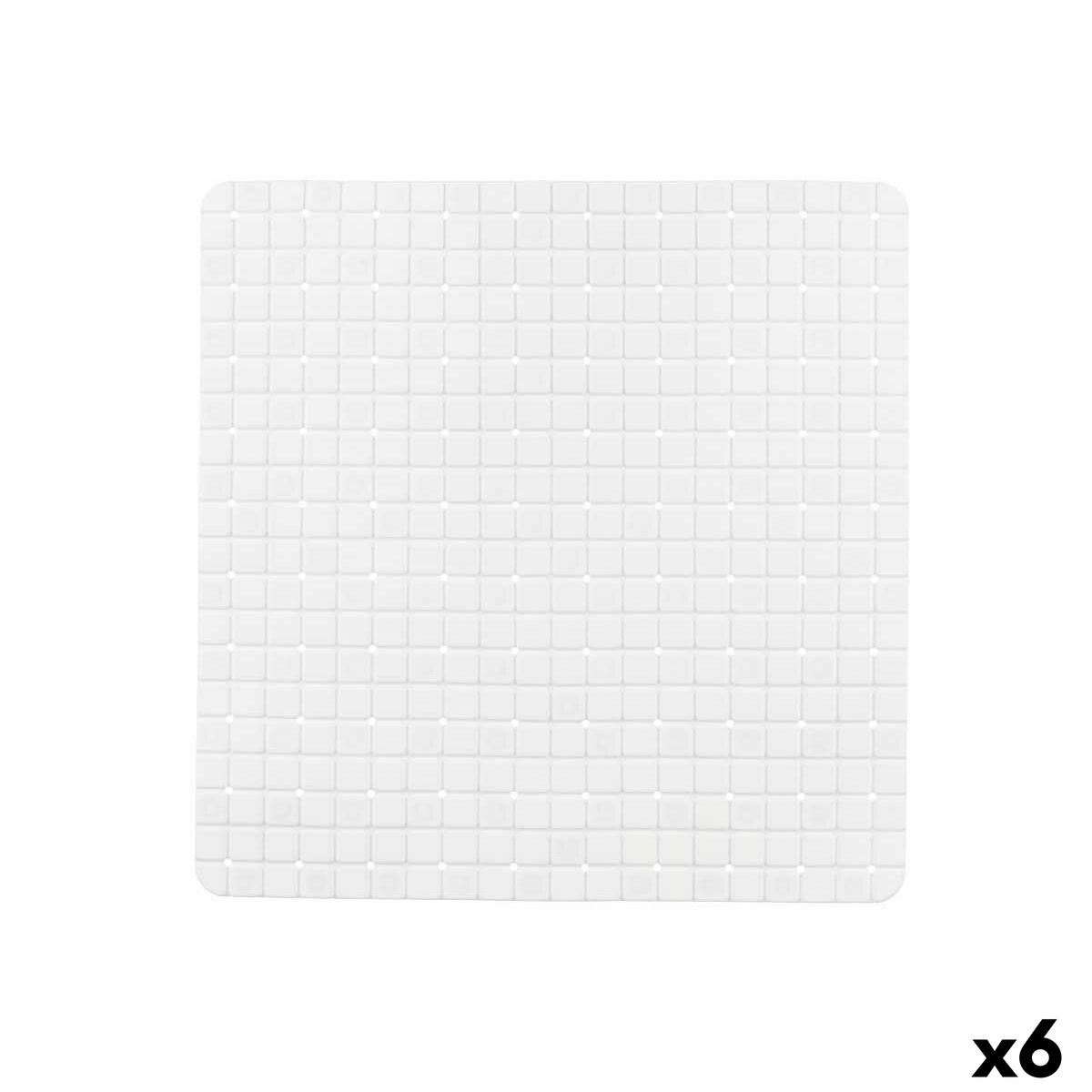 Tapete Antiderrapante para Duche Berilo Branco PVC 6 x 50 x 6 cm 50,3 x 50,3 x 0,7 cm Quadros (6 Unidades)