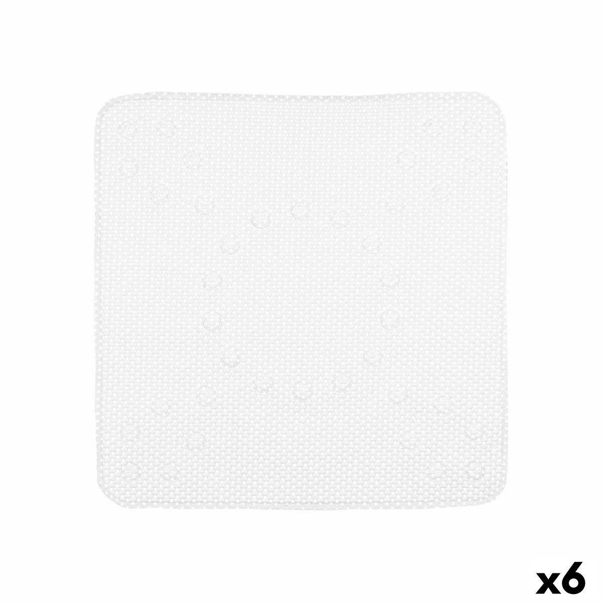 Tapete Antiderrapante para Duche Berilo Branco PVC 53 x 52,5 x 1 cm (6 Unidades)