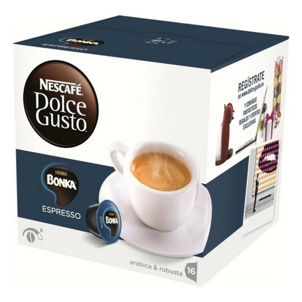 Cápsulas de café Dolce Gusto Espresso Bonka 3 Peças (16 Unidades)