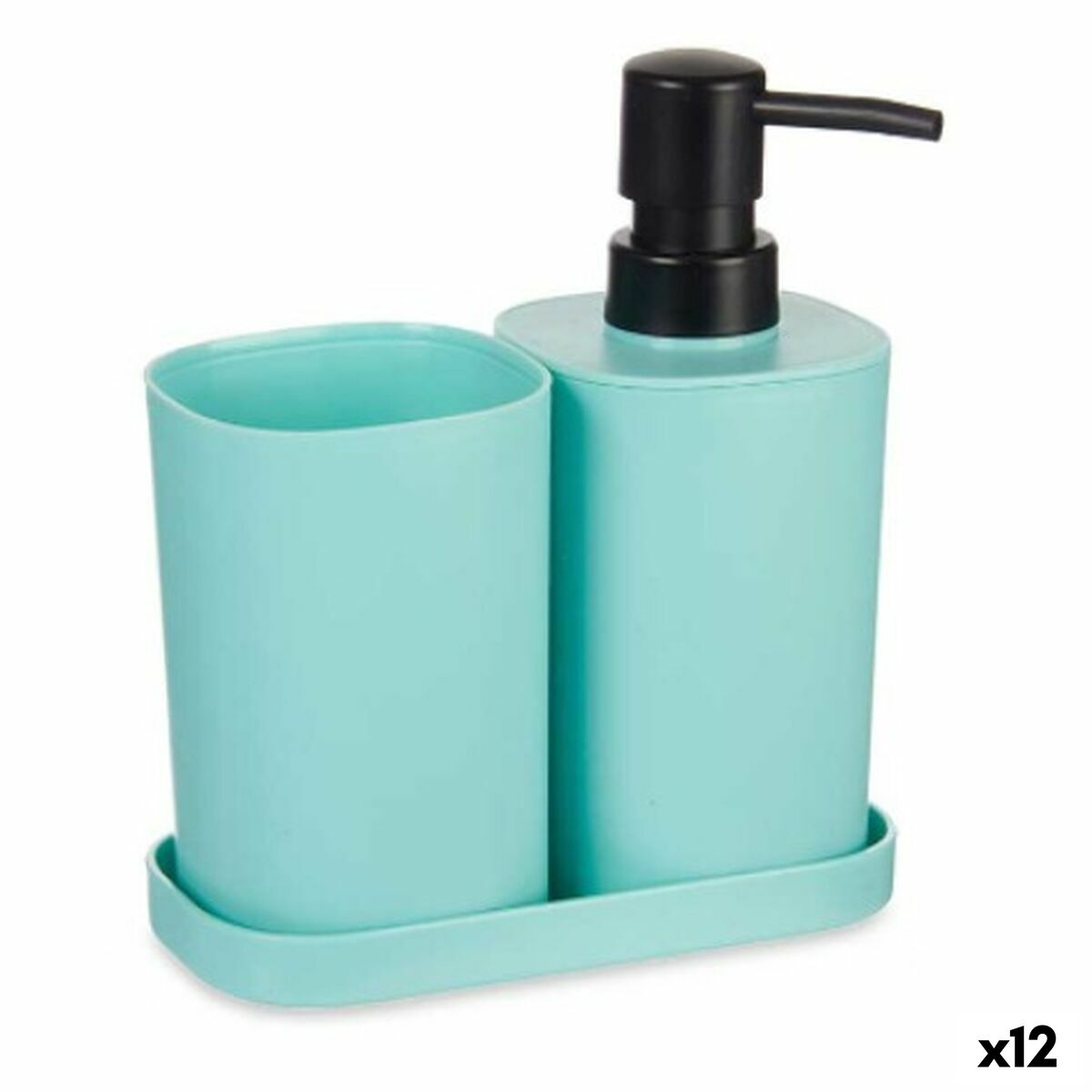 Conjunto de Banho Berilo Preto Verde Polipropileno (12 Unidades)