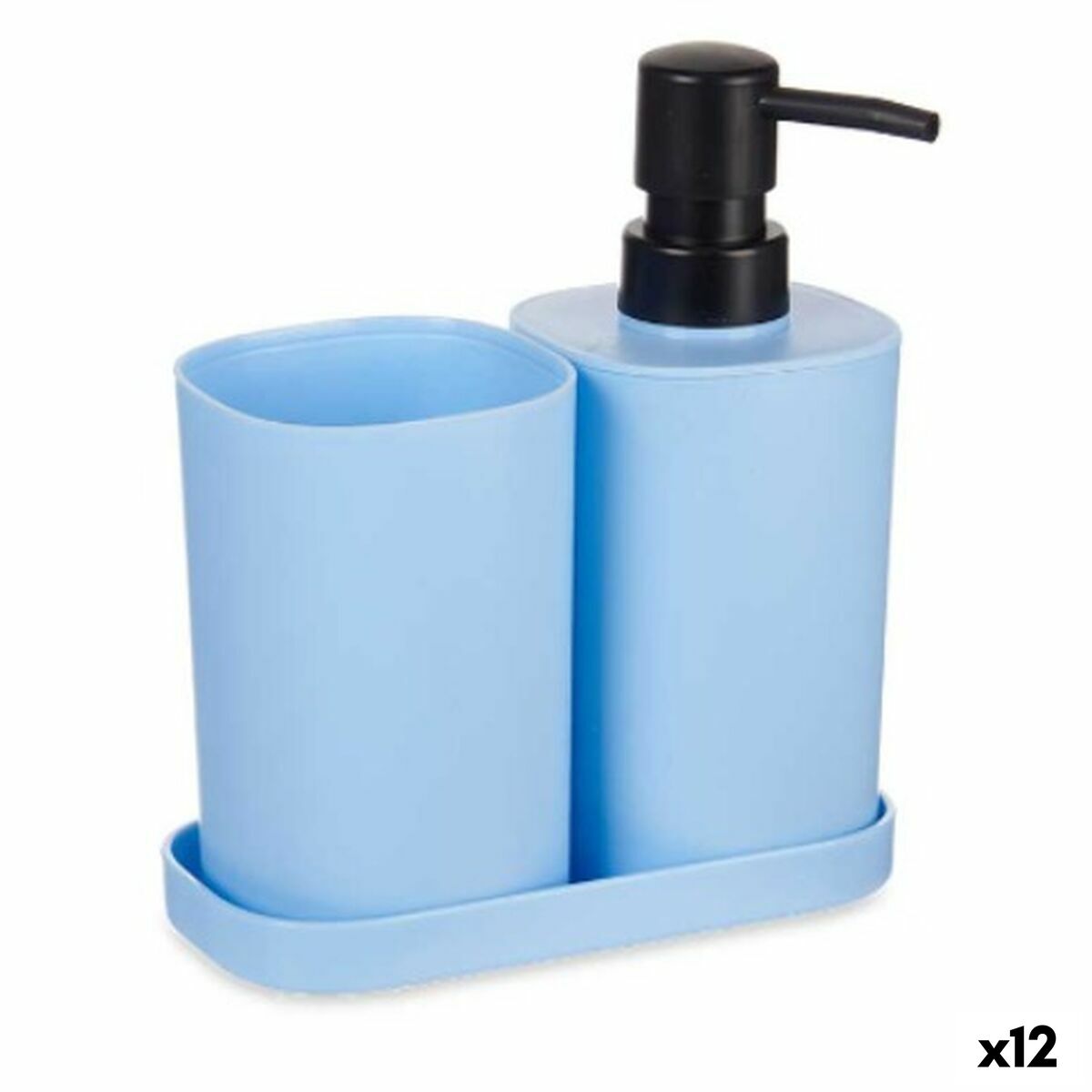 Conjunto de Banho Berilo Azul Preto Polipropileno (12 Unidades)