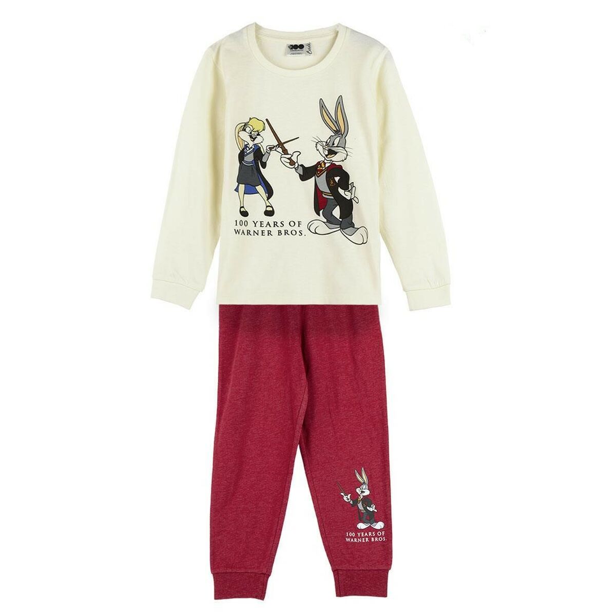Pijama Infantil Warner Bros Vermelho Bege