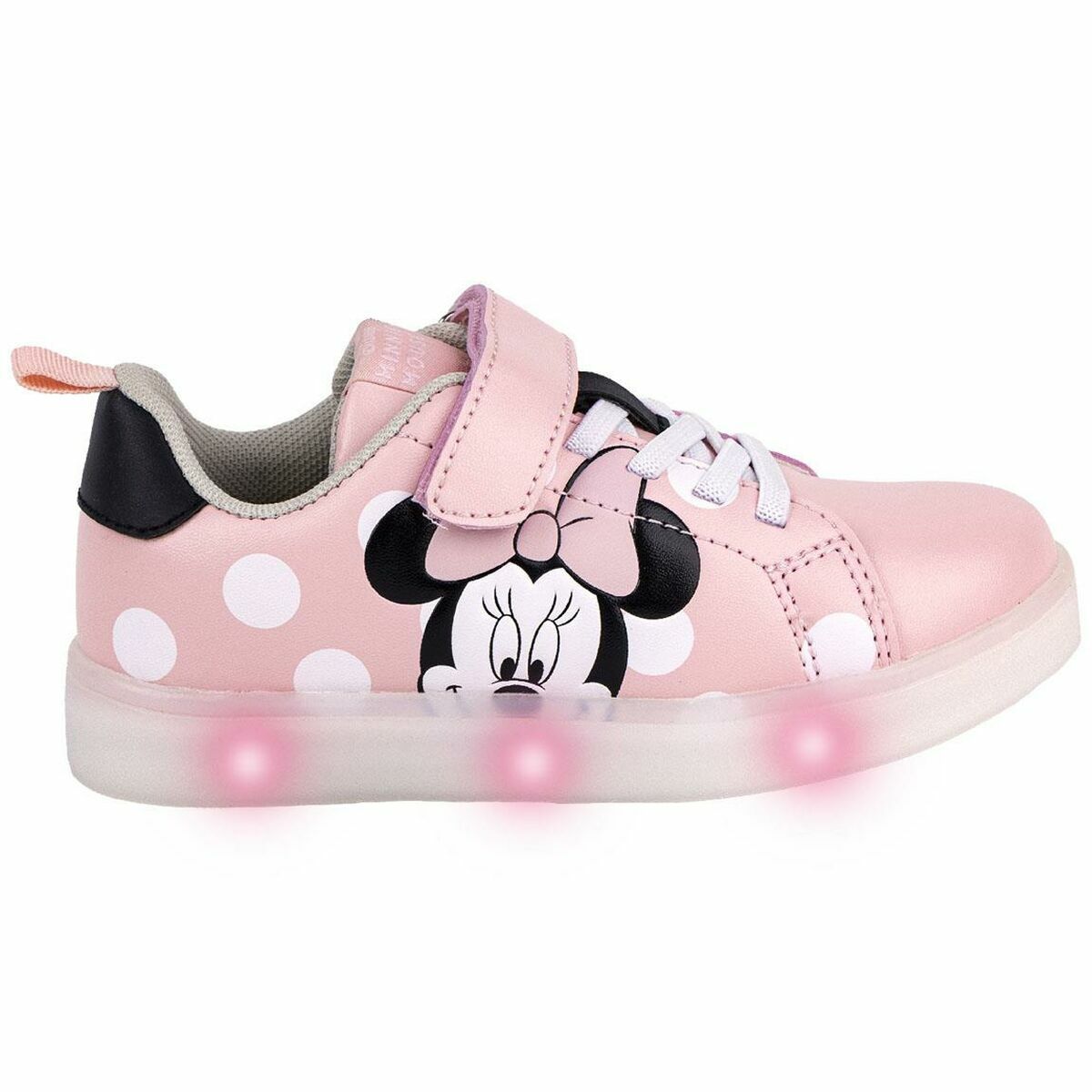 Sapatilhas Desportivas com LED Minnie Mouse Cor de Rosa Velcro