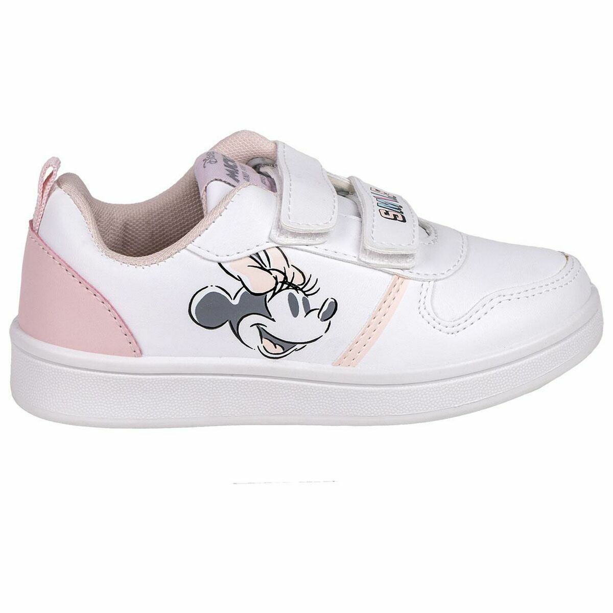 Sapatilhas de Desporto Infantis Minnie Mouse Velcro Branco