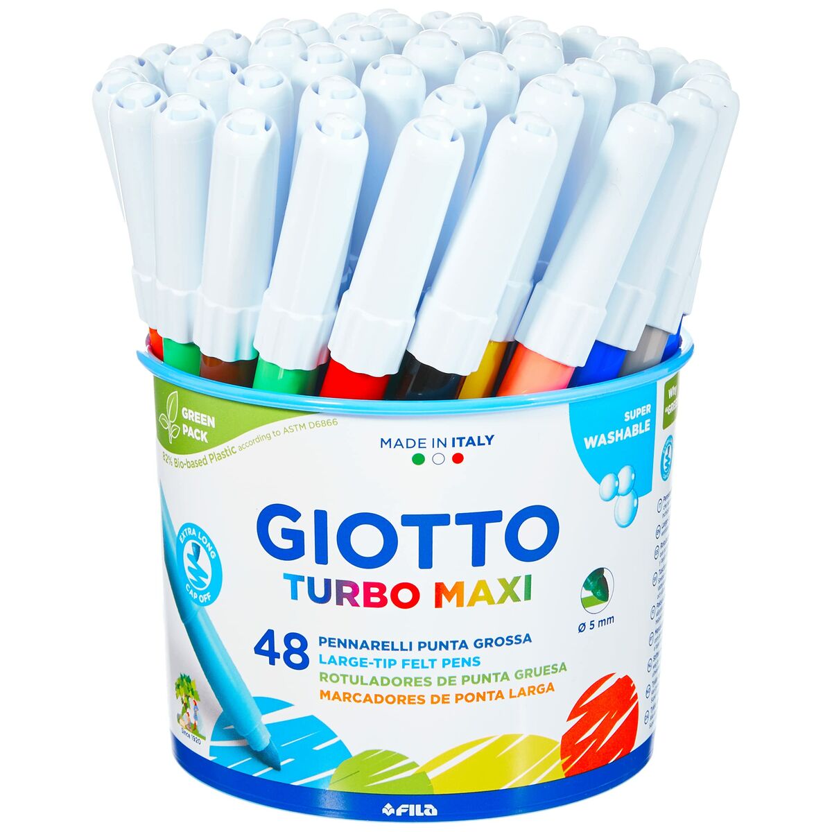 Conjunto de Canetas de Feltro Giotto Multicolor Maxi 48 Unidades 48 Peças