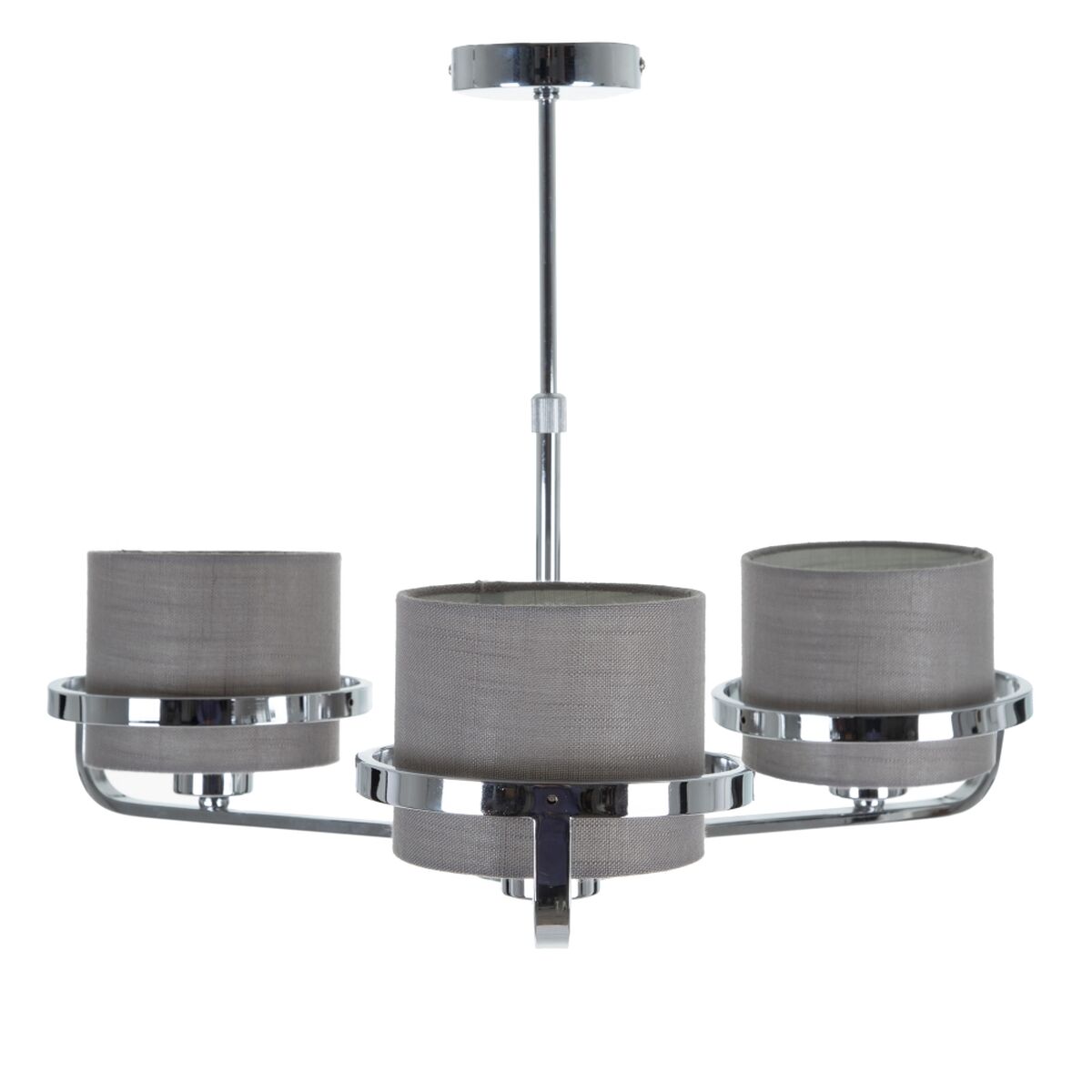 Candeeiro de teto Cinzento Prateado Linho Metal Ferro 220-240 V 52 x 50 x 44,5 cm