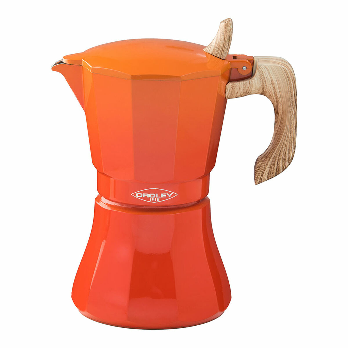 Cafeteira Italiana Oroley Petra Laranja Alumínio 6 Copos