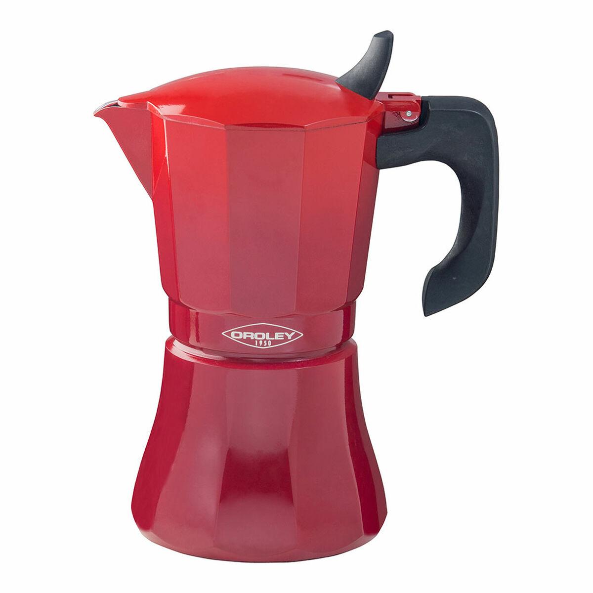 Cafeteira Italiana Oroley Petra Vermelho Alumínio 6 Copos