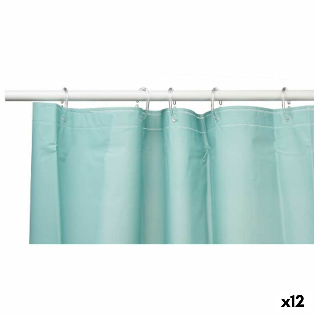 Cortina de Duche Berilo Verde Polietileno EVA 180 x 180 cm (12 Unidades)