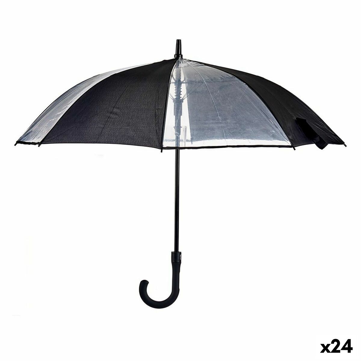 Guarda-Chuva Preto Transparente 96 x 96 x 84,5 cm 14 x 4 x 84,5 cm 14 x 84,5 x 4 cm (24 Unidades)