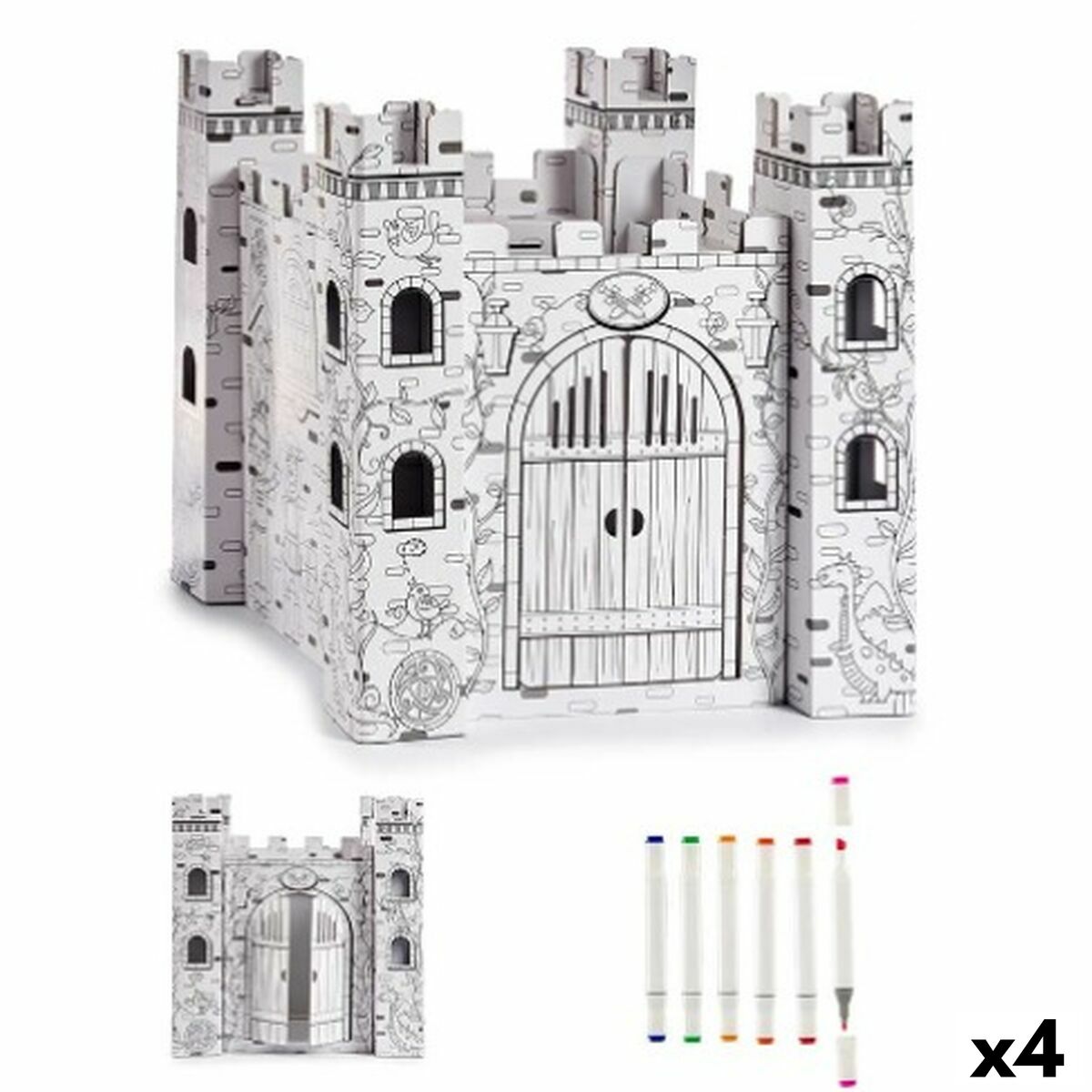 Jogo de Trabalhos Manuais com Papel Pincello Castelo (4 Unidades)
