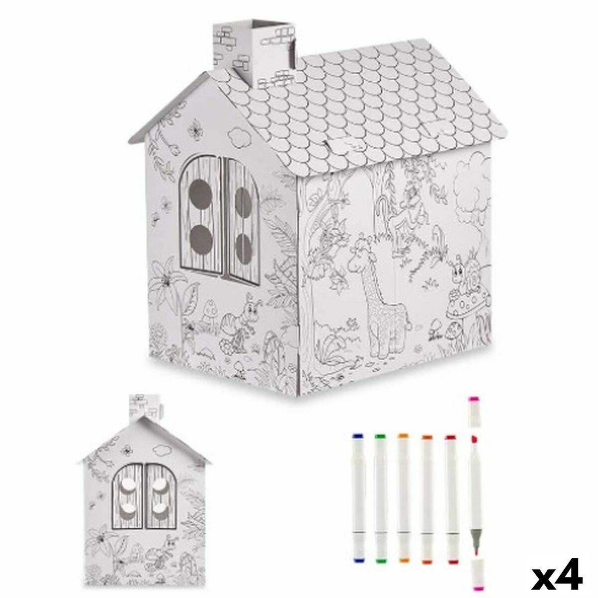 Jogo de Trabalhos Manuais com Papel Pincello Casa (4 Unidades)