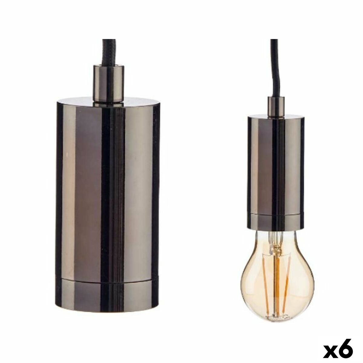 Candeeiro de teto Gift Decor Preto 60 W (6 Unidades)