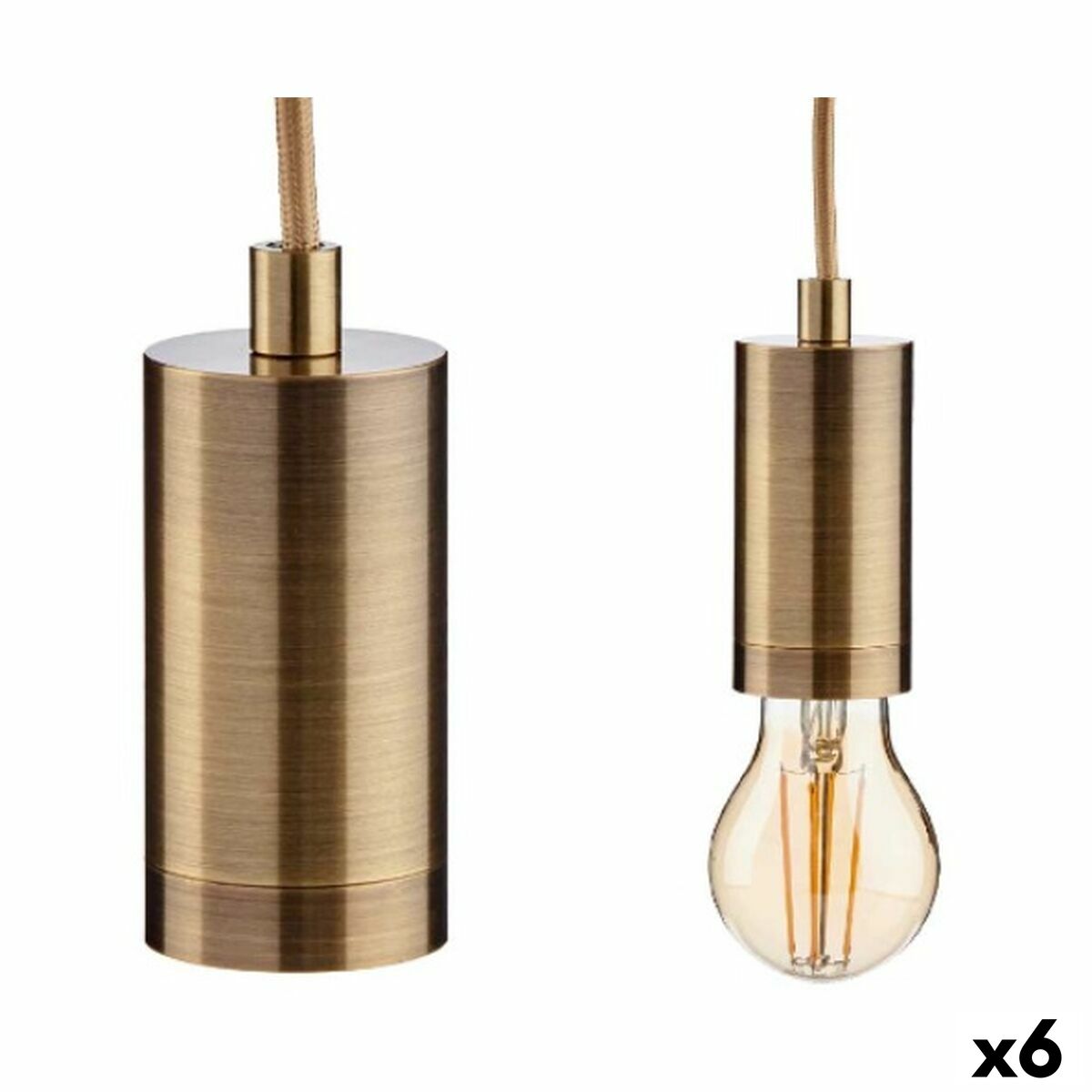 Candeeiro de teto Gift Decor Dourado 60 W (6 Unidades)
