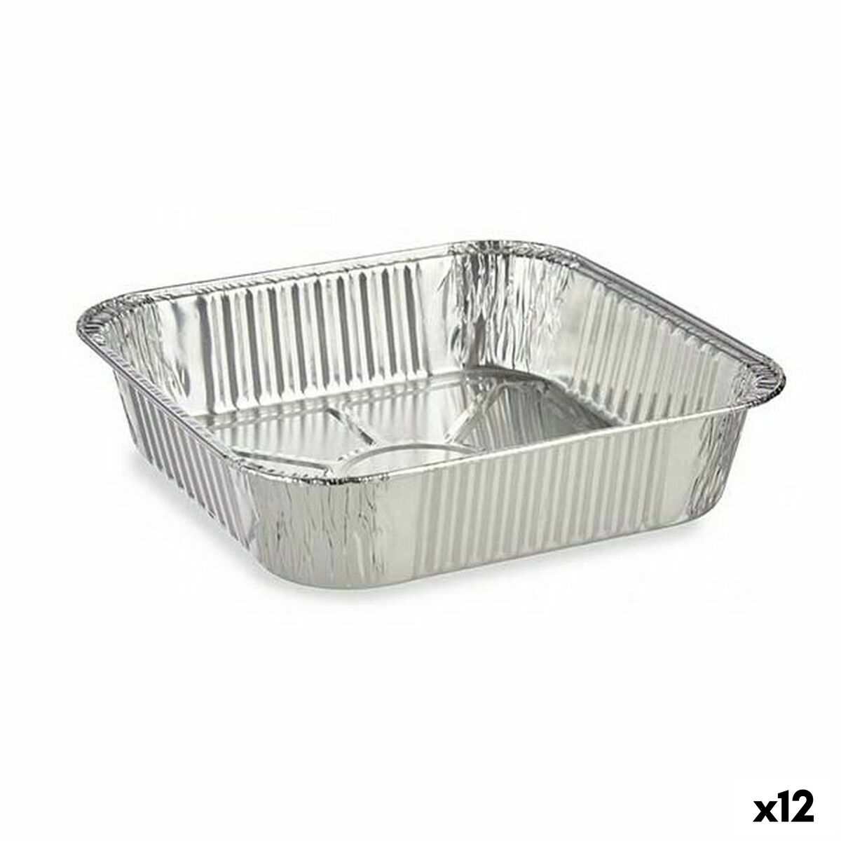 Conjunto de tabuleiros para alimentos Kinvara Descartável Quadrado 12 Unidades