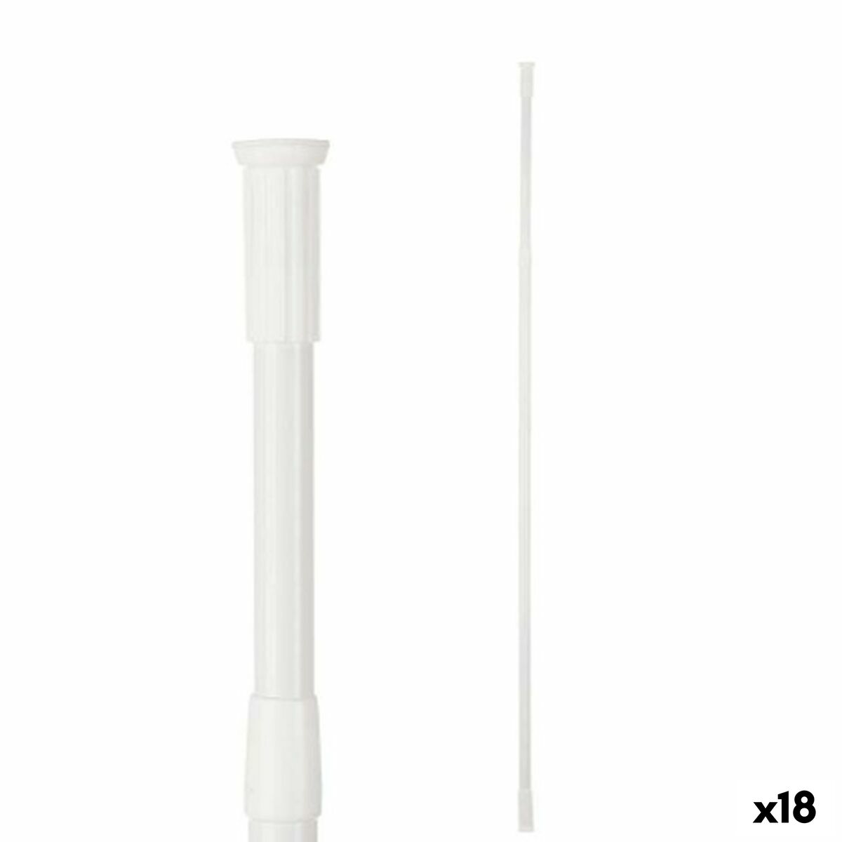 Barra extensível Berilo Branco Alumínio 200 x 2,2 x 2,2 cm De duche (18 Unidades)