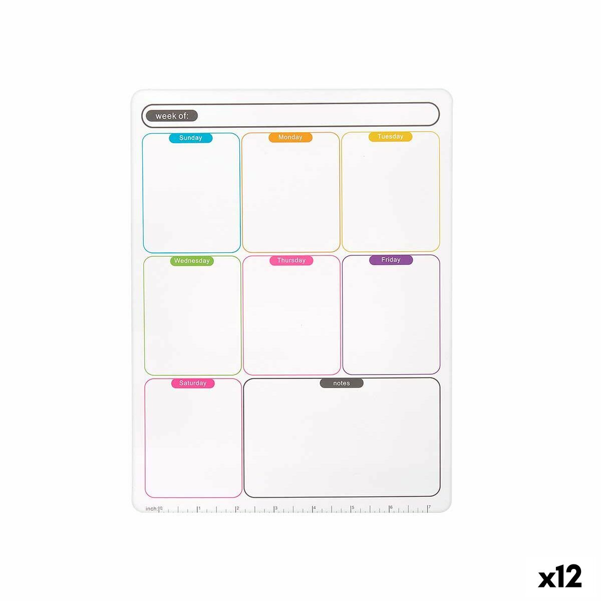 Planificador Semanal Pincello Branco A4 22 x 33 x 0,5 cm Íman (12 Unidades)