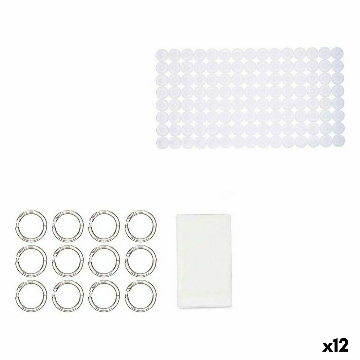 Conjunto de Banho Berilo Branco PVC Polietileno EVA 28 x 42 x 6 cm (12 Unidades)