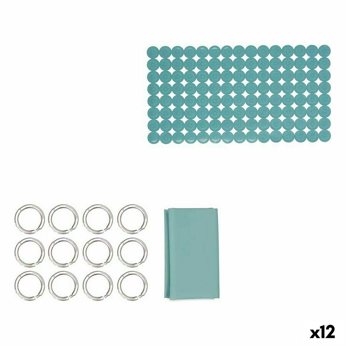 Conjunto de Banho Berilo Verde PVC Polietileno EVA 28 x 42 x 6 cm (12 Unidades)