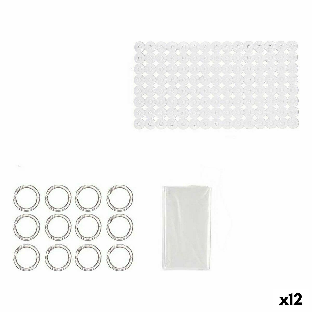 Conjunto de Banho Berilo Transparente PVC Polietileno EVA 28 x 42 x 6 cm (12 Unidades)