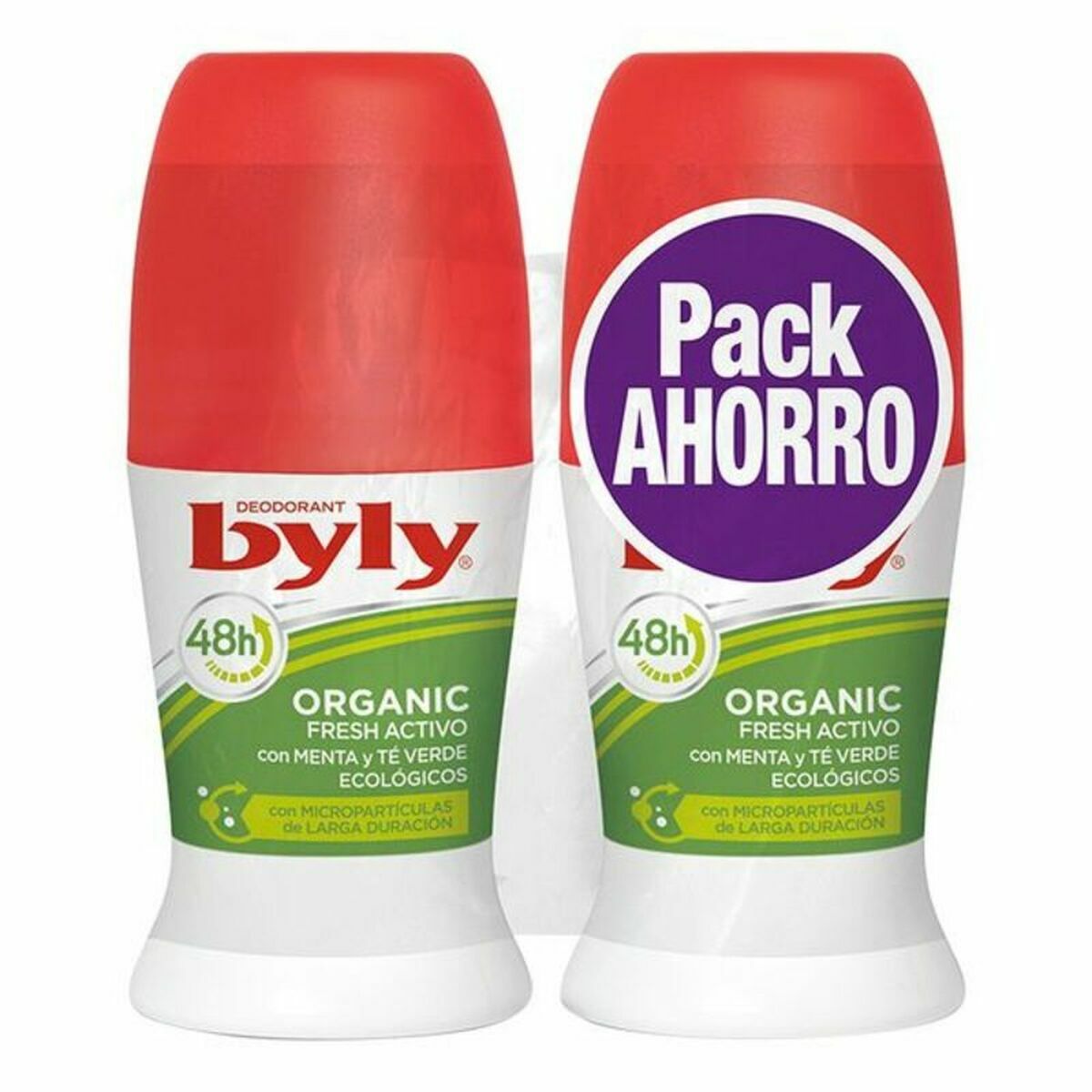 Desodorizante Roll-On Byly Organic Extra Fresh Active 50 ml 2 Unidades