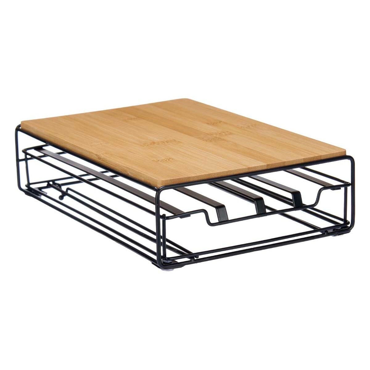 Organizador de Cápsulas de Café Kinvara Castanho Preto Natural Metal Bambu 21 x 57 x 8,5 cm 21 x 7,5 x 31 cm 21 x 8,5 x 31 cm