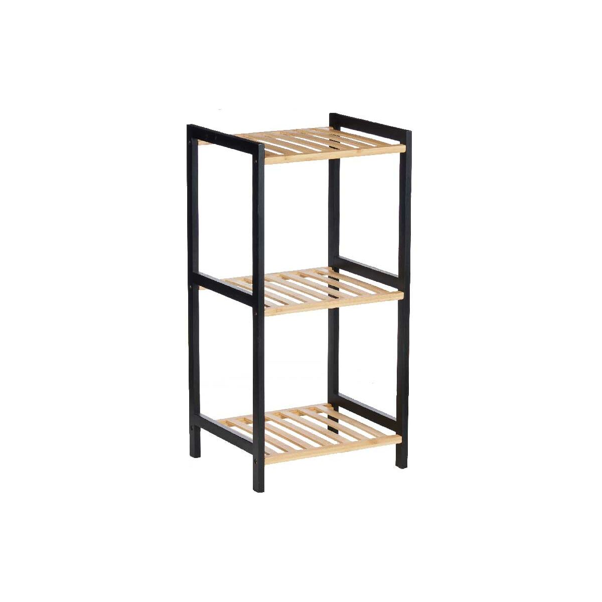 Prateleira de Casa de Banho Berilo Preto Natural 35 x 30 x 70 cm 35,2 x 70 x 30,2 cm