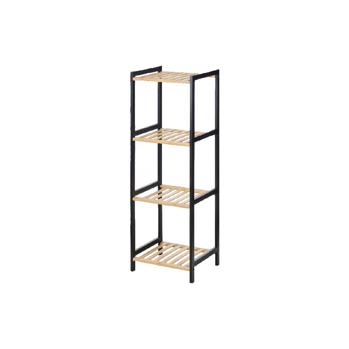 Prateleira de Casa de Banho Berilo Preto Natural 35 x 30 x 100 cm 35,2 x 100,2 x 30,2 cm