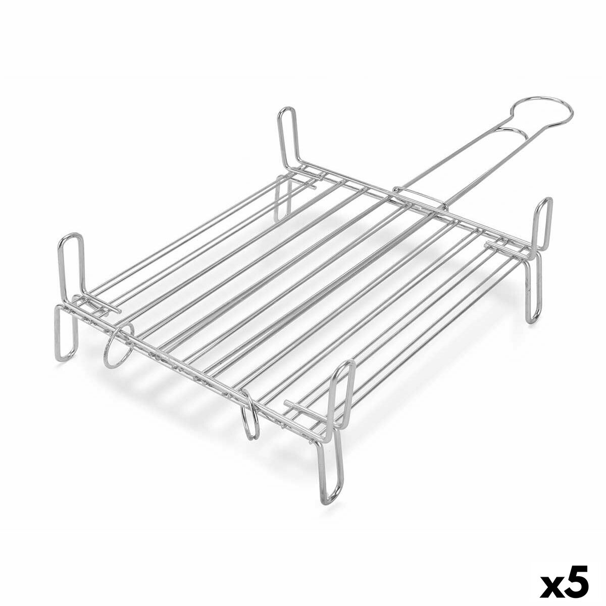 Grelhador La Dehesa Aço galvanizado 30 x 30 cm 32 x 16,5 x 57,5 cm Duplo (5 Unidades)