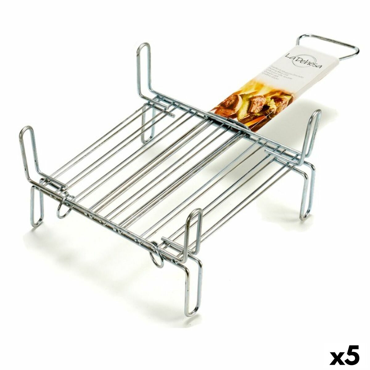 Grelhador La Dehesa Aço galvanizado 25 x 25 cm 26,3 x 16,5 x 52 cm Duplo (5 Unidades)